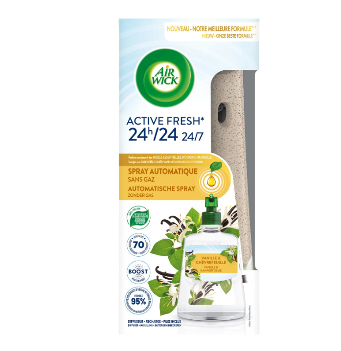 Air Wick Automatic Spray Gas-Free Active Fresh Vanilla & Honeysuckle 228 ml