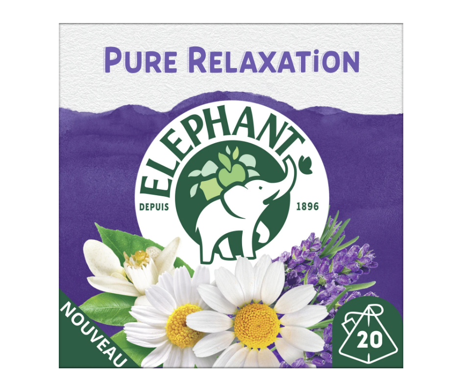 ELEPHANT Pure Relaxation Herbal Tea 20 Pyramid Bags x12