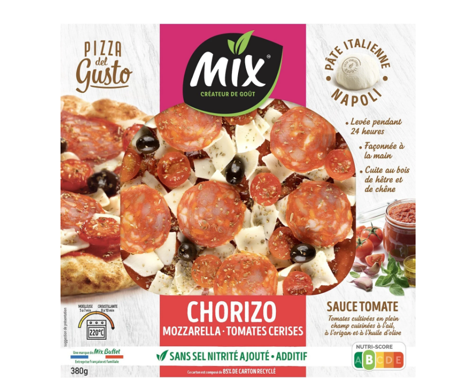 DEL GUSTO Chorizo Pizza 380 g MIX