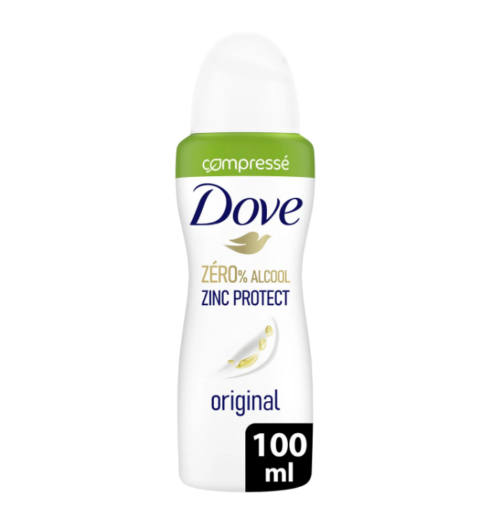 Dove Déodorant Spray Compressé Original 0% Alcool 100ml