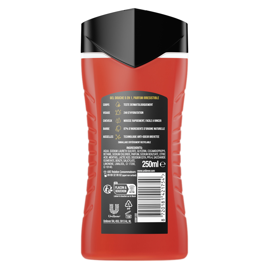 Axe Gel Douche Homme 5 en 1 Sport Refresh 250ml