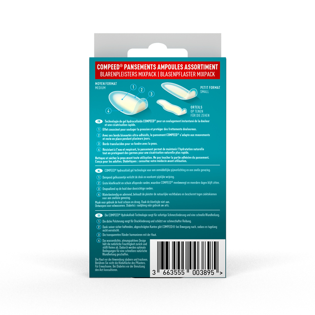 COMPEED® Boîte x 6 pansements Ampoules Mix Format