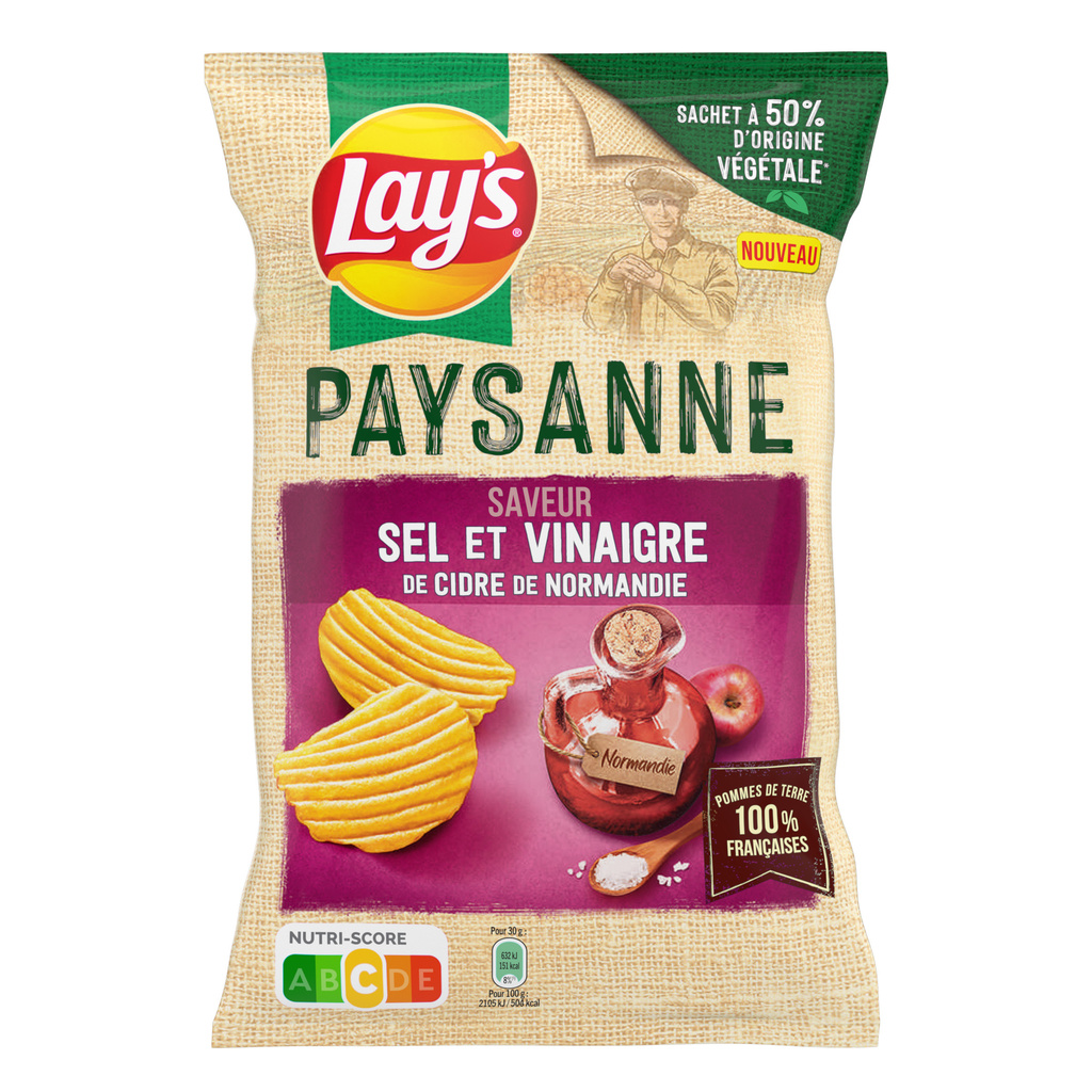 CHIPS LAYS PAYSANNE VINAIGRE CIDRE SEL 120G