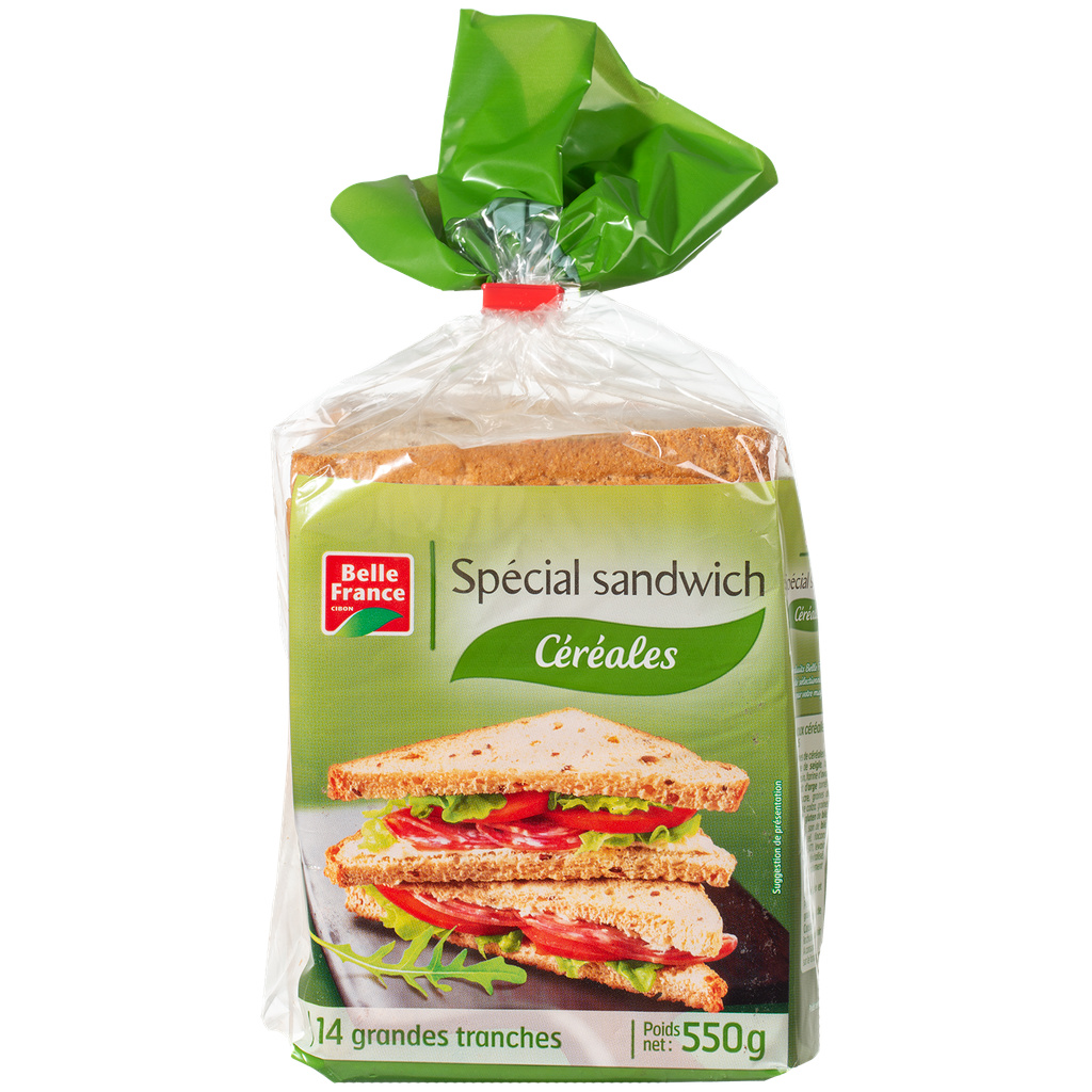 PAIN DE MIE CEREALES GT X 14 TRCH BF SACHET 550 G