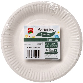 50 Assiettes en Papier Blanches 18cm Belle France