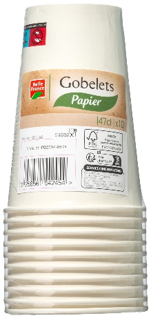 Pack of 10 white paper cups
