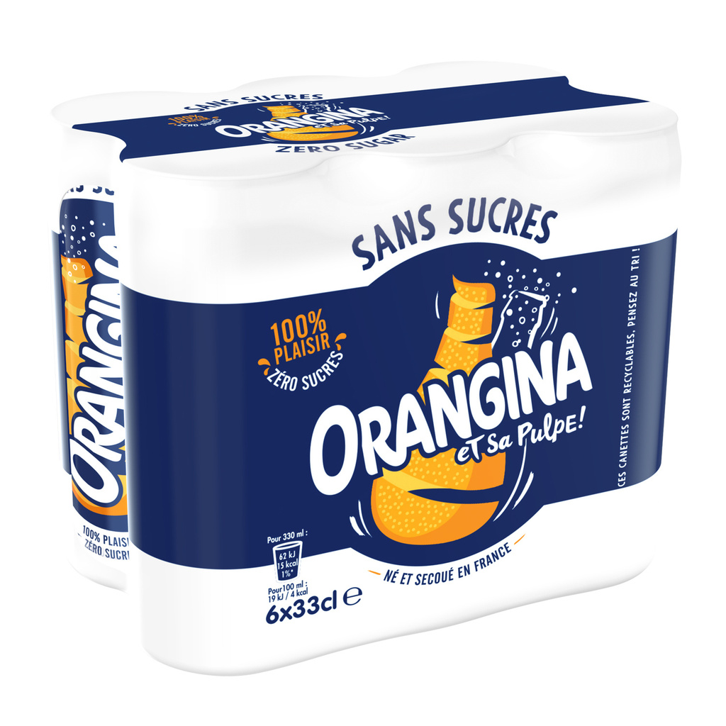 PACK 6X33CL ORANGINA SODA SUGAR FREE