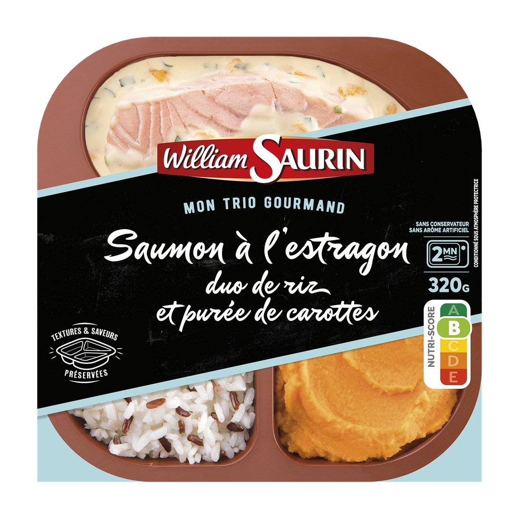 WILLIAM SAURIN - BQ TRIO GOURMAND SAUMON DUO DE RIZ ET PUREE DE CAROTTES 320G