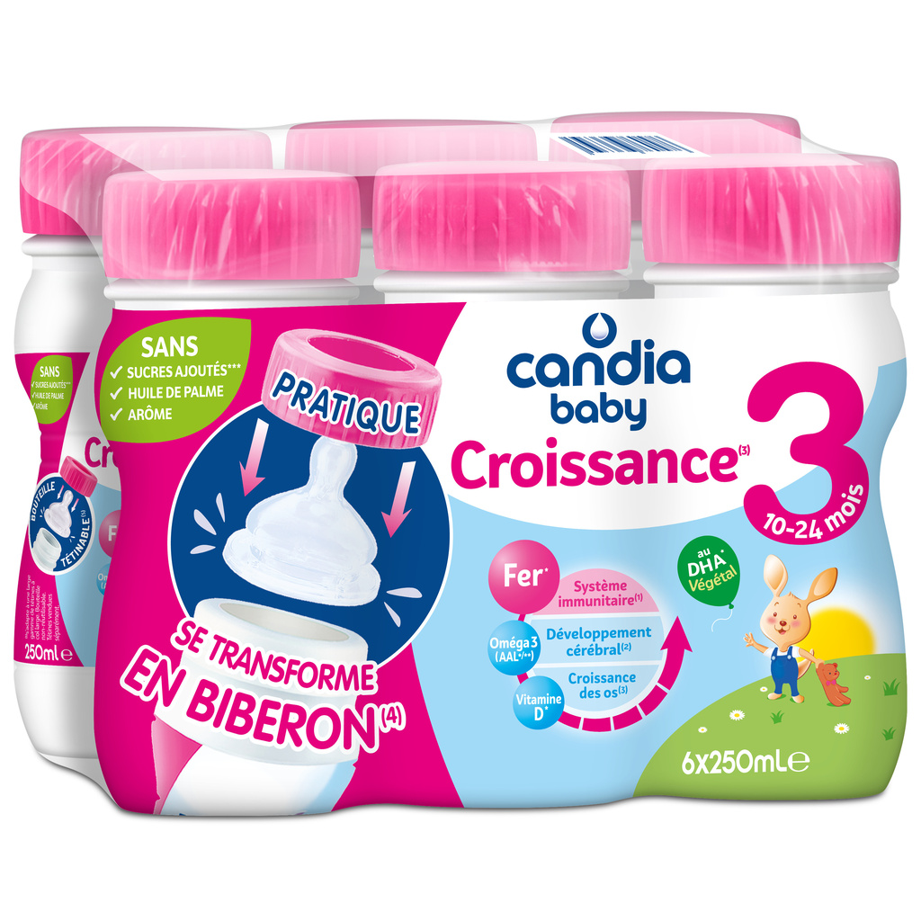 Lait de croissance bébé Candia Baby 3ème âge - 6x25cl