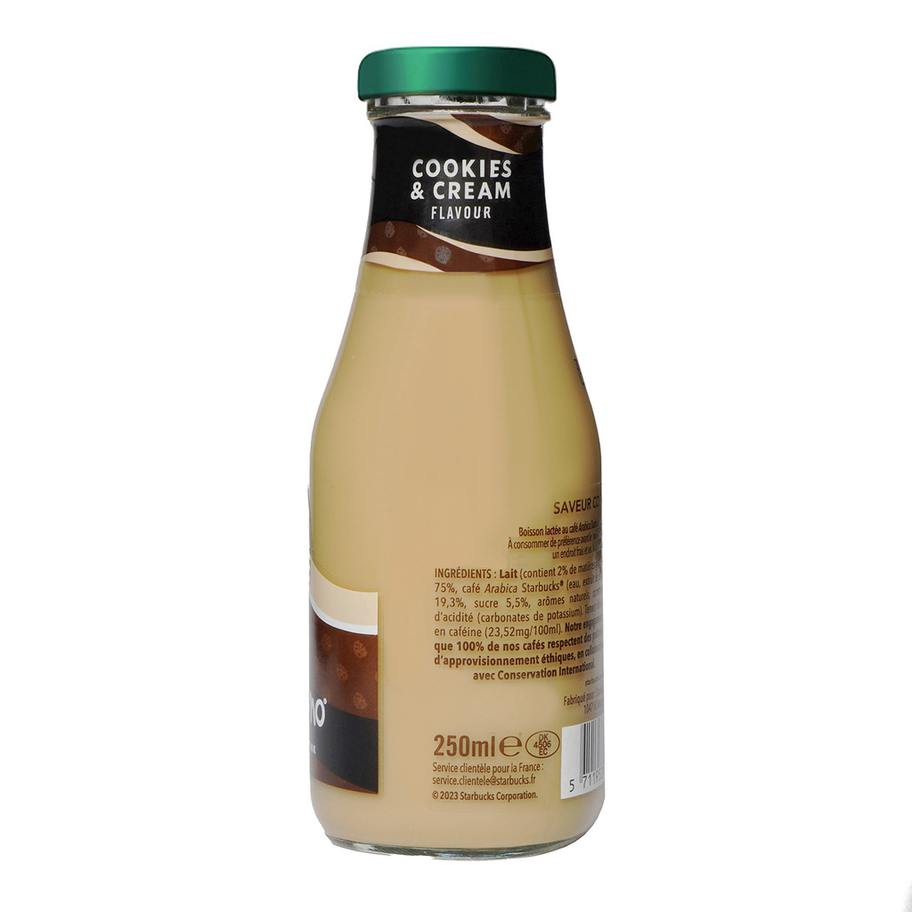 STARBUCKS BOTTLE EN VERRE FRAPPUCCINO 250ML COOKIES AND CREAM