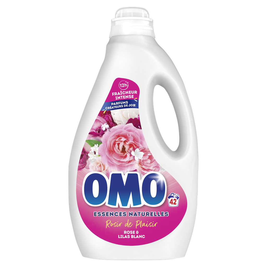 Omo Lessive Liquide Rose & Lilas Blanc 1,764L - 42 Lavages