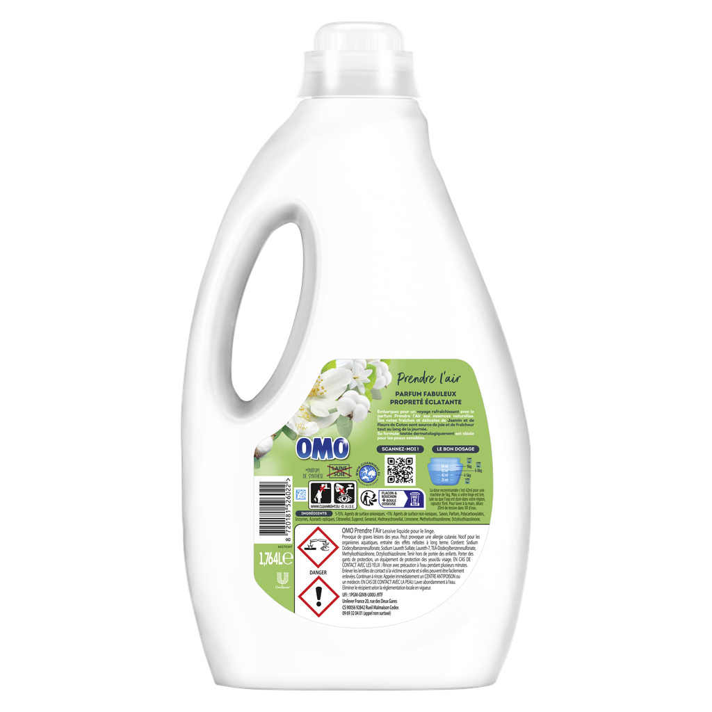 Omo Liquid Detergent Jasmine & Cotton Flower 1.764L - 42 Washes