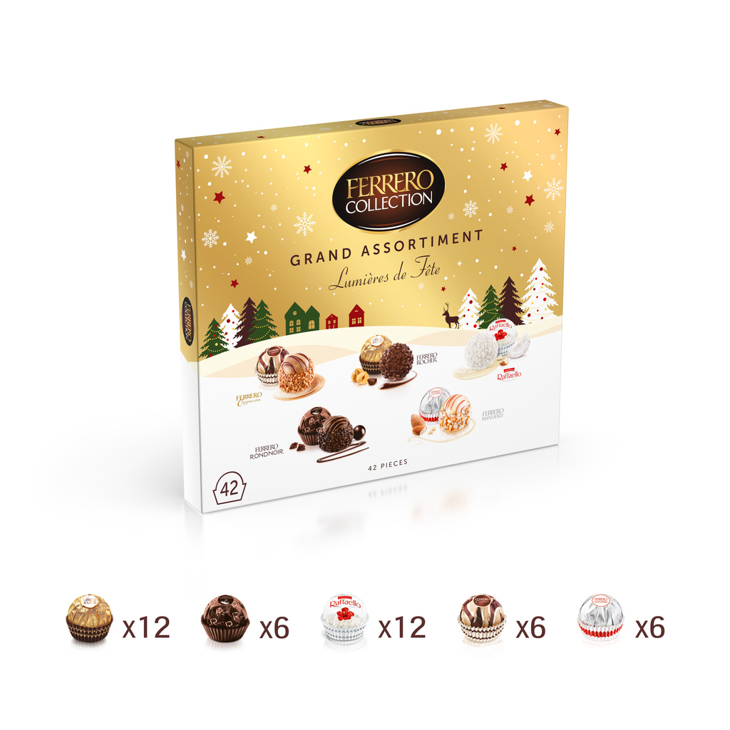 FERRERO COLLECTION GRAND ASSORTMENT CHOCOLATES "FESTIVE LIGHTS" BOX 42 PIECES - 431G
