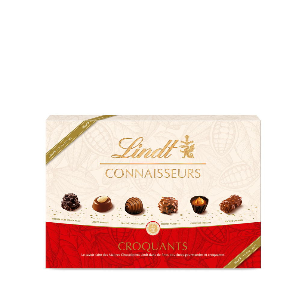 LINDT CONNAISSEURS CROQUANTS BOITE 405G