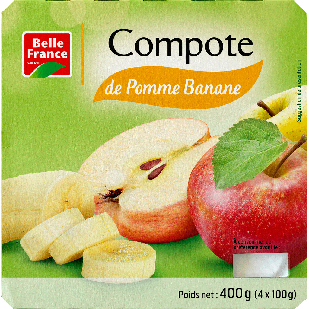 Belle France Apple Banana Compote 4 x 100g