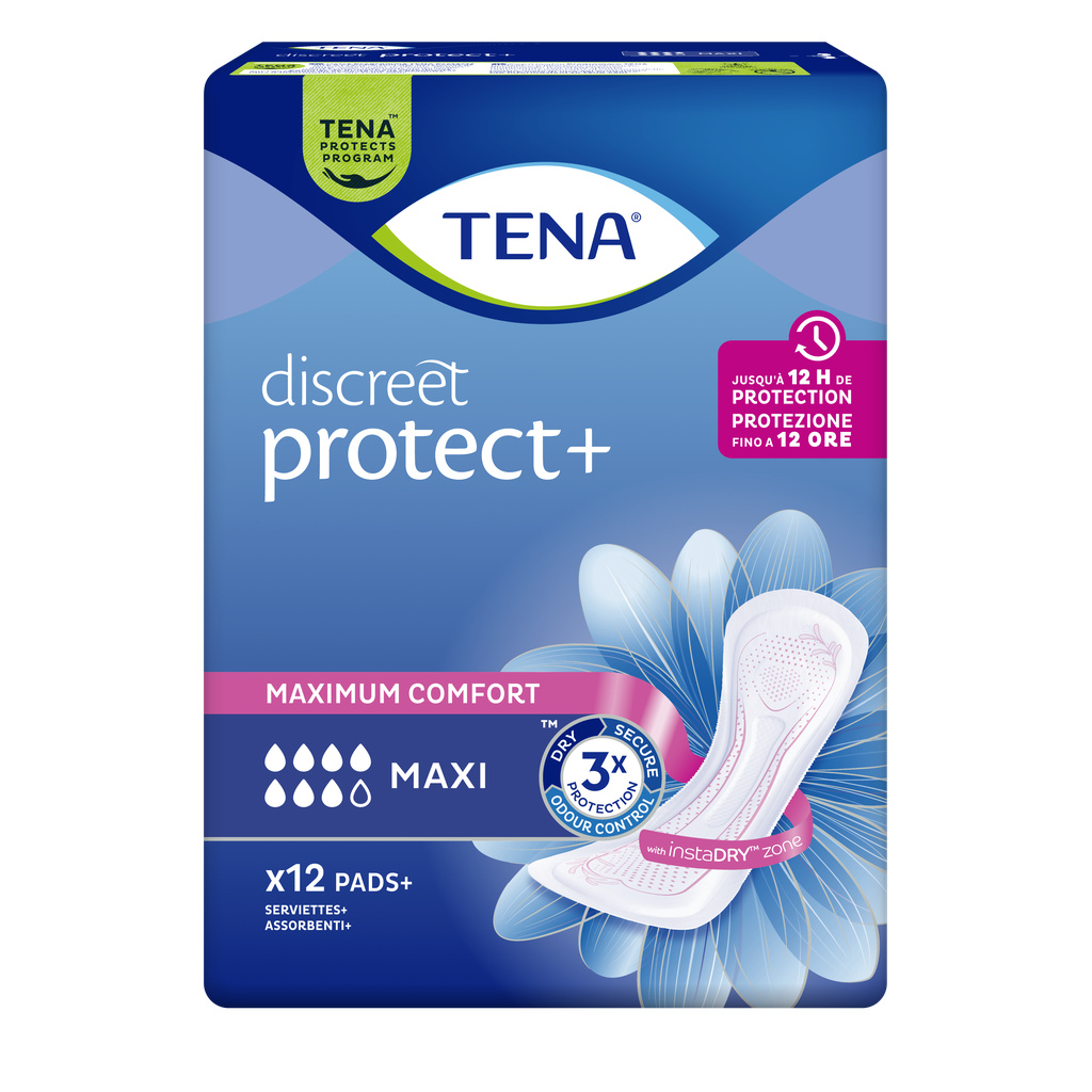 Serviettes TENA Discreet Protect+ Maxi x12