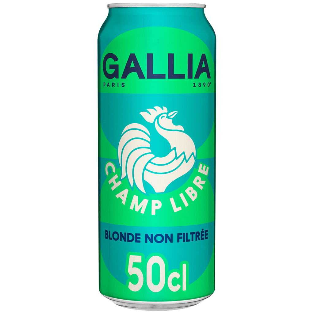 Gallia Champ Libre - Bière blonde non filtrée 5.8° Canette 50cl