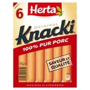 HERTA KNACKI ORIGINAL Saucisses 100% Pur Porc x6 210g