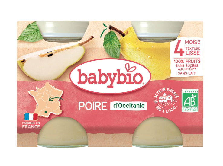 2x130g Pear Compote Babybio