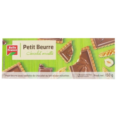 Petit Beurre Chocolate Hazelnut x12 Belle France Box 150g