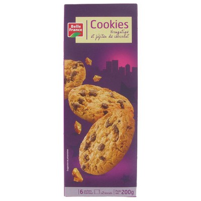Nougatine Chocolate Chip Cookies x12 Belle France Box 200g