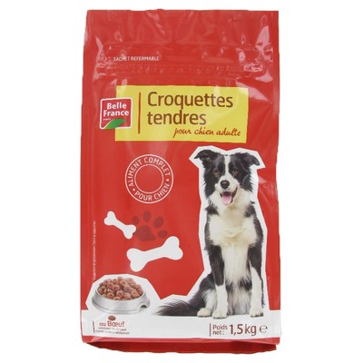 CROQUETTE TENDRE CHIEN BOEUF BF SAC 1.5 KG