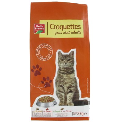 Chicken, Beef, Rabbit & Turkey Cat Kibble Belle France 2kg Bag