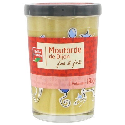 Belle France Dijon Mustard Decorated Glass Jar 195g