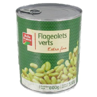 Extra Fine Green Flageolet Beans Belle France 800g Can