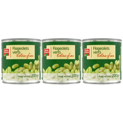 Extra Fine Green Flageolets Belle France 3x600g