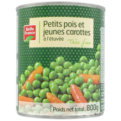 Very Fine Garden Peas & Carrots Belle France 800g Tin