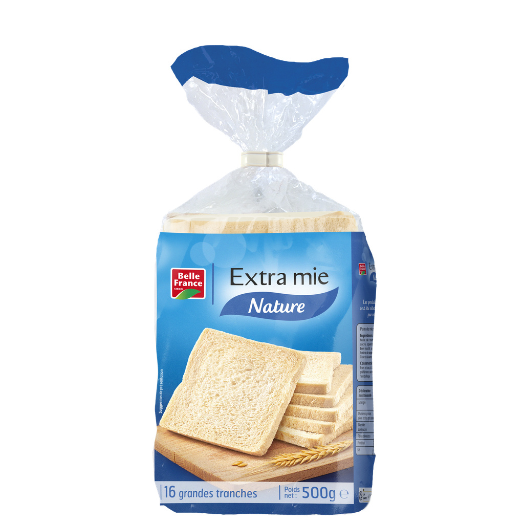 Pain de Mie Sans Croûte Nature x16 Belle France 500g