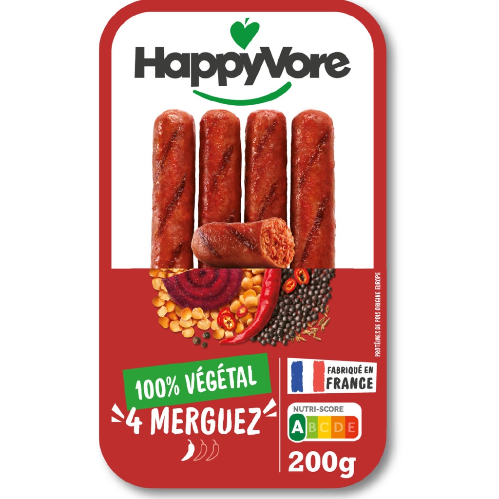 MERGUEZ VEGE X4 200G HAPP