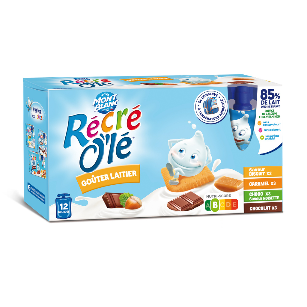 RÉCRÉ O'LÉ Gourdes Dessert Lacté Multi-Variétés 12x85g