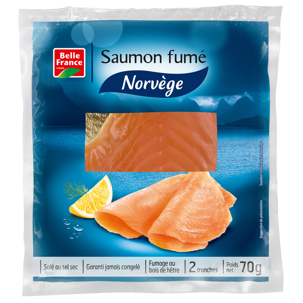 Saumon Fumé de Norvège 2 Tranches Belle France 70g