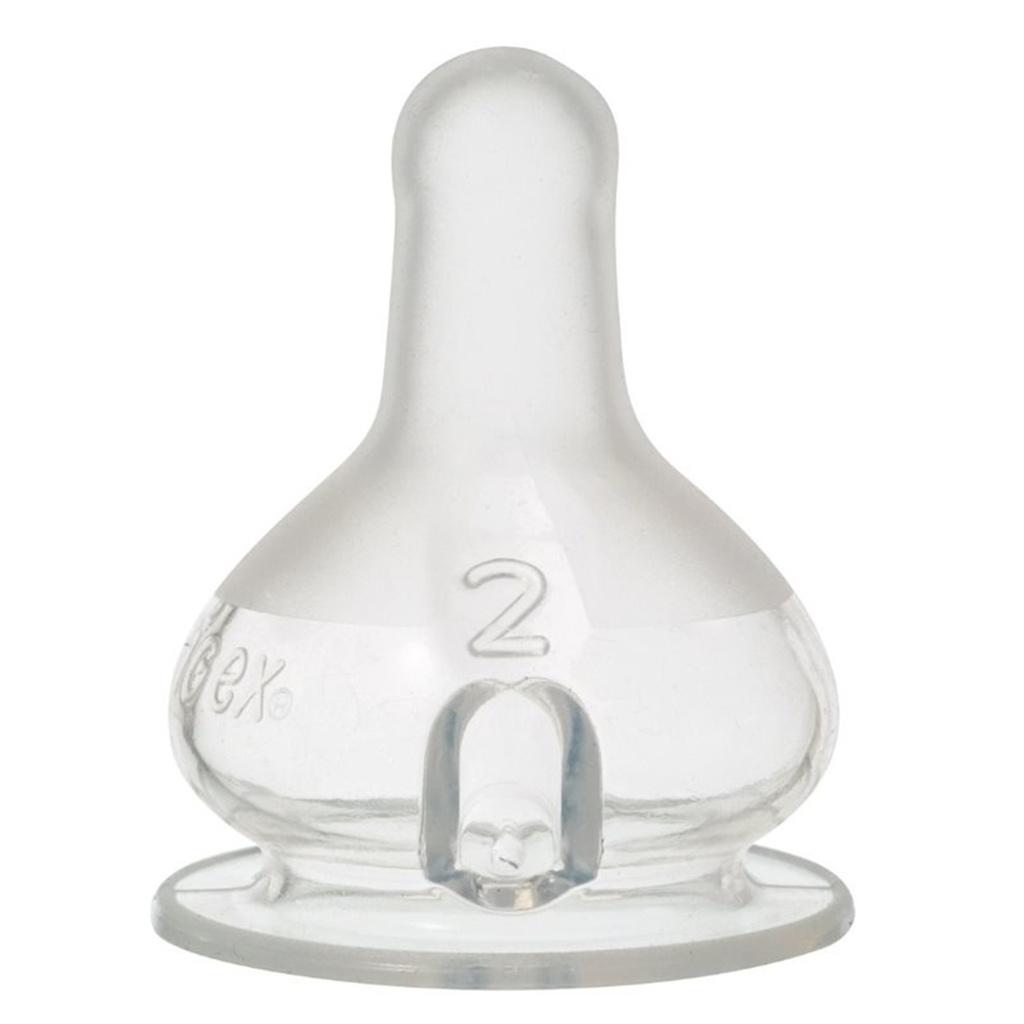 TIGEX Air Control Silicone Bottle Nipples – Narrow Base, 2-Pack (6+ months) for Infant Formula