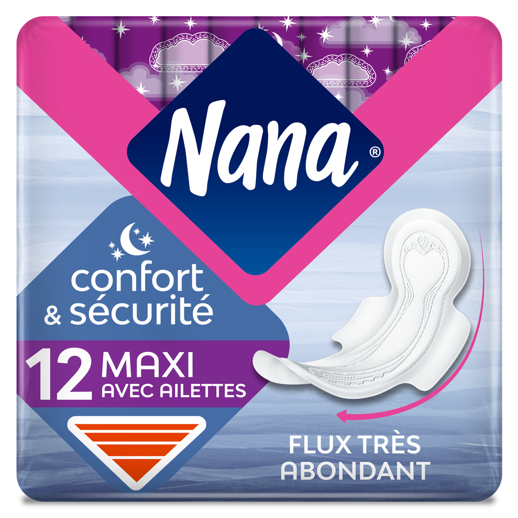 Nana Maxi Goodnight Serviettes Hygiéniques x12