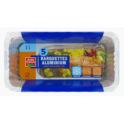 Aluminum Trays 1L Deep Stackable x5