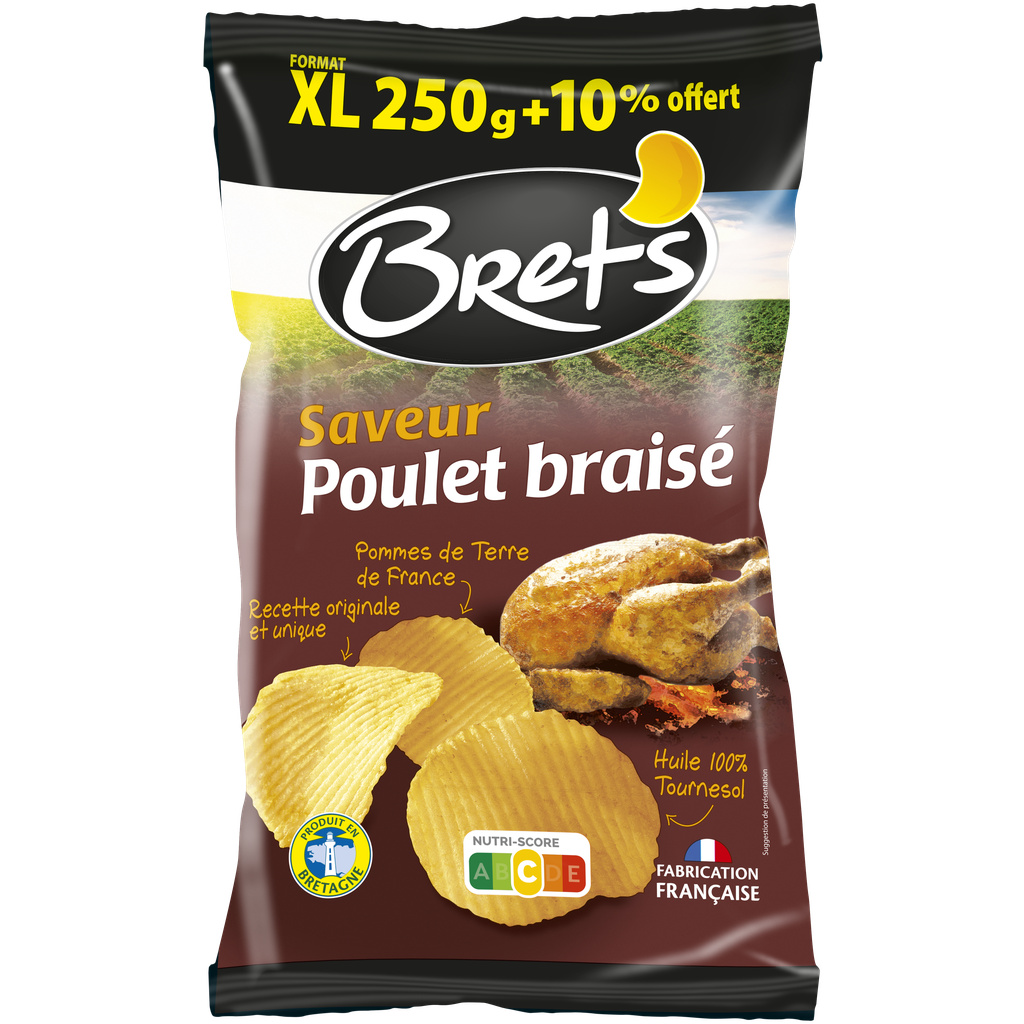 Chips Ondulées Poulet Braisé 250g+10%