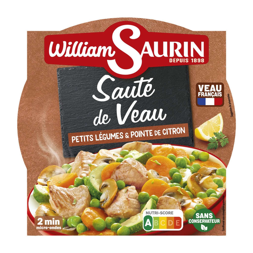 WILLIAM SAURIN - TRAY OF VEAL SAUTÉ WITH VEGETABLES 280G