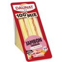 Sandwich Club 100% Mie Jambon & Cheddar Daunat 140g