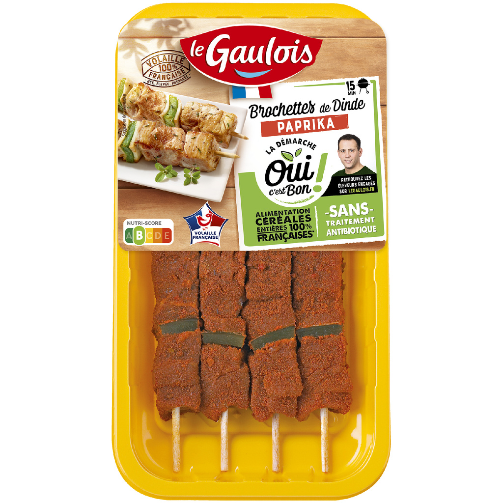 380G - LE GAULOIS - Brochettes de Dinde au Paprika X4