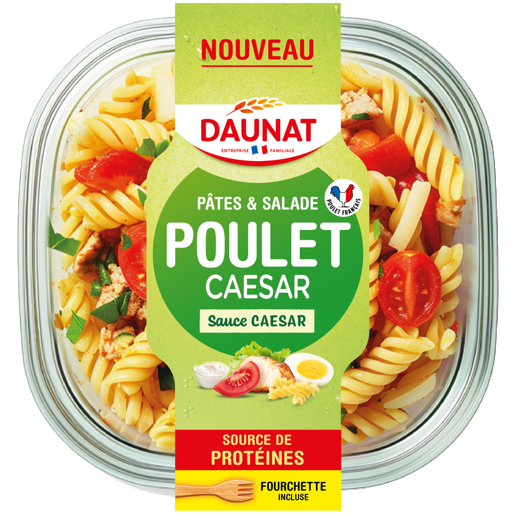 Salade de Pâtes Gourmande César Poulet Daunat 250g