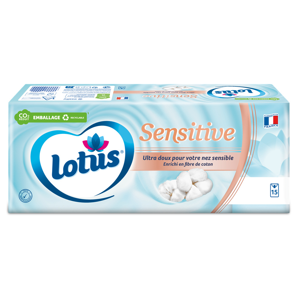 Lotus Mouchoirs Sensitive Étui x15