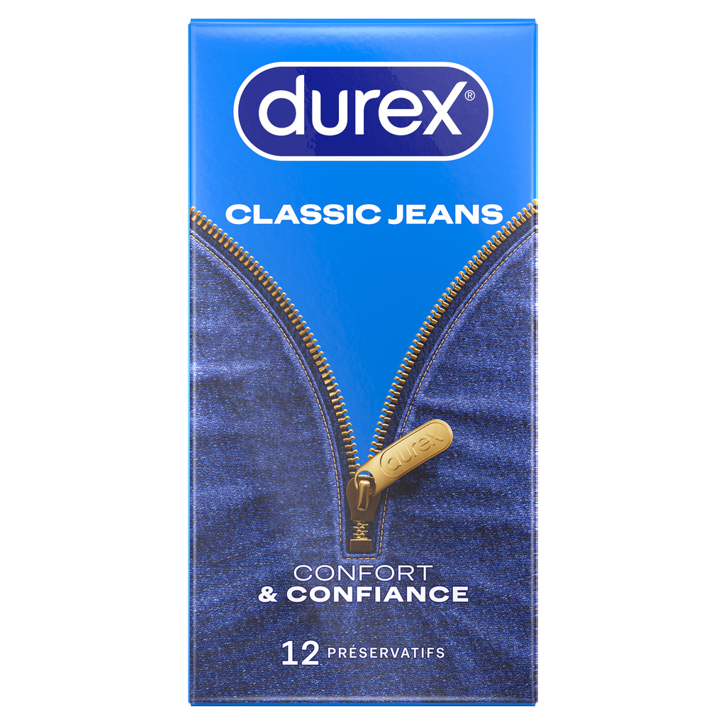 Durex Préservatifs Classic Jeans Confort & Confiance x12