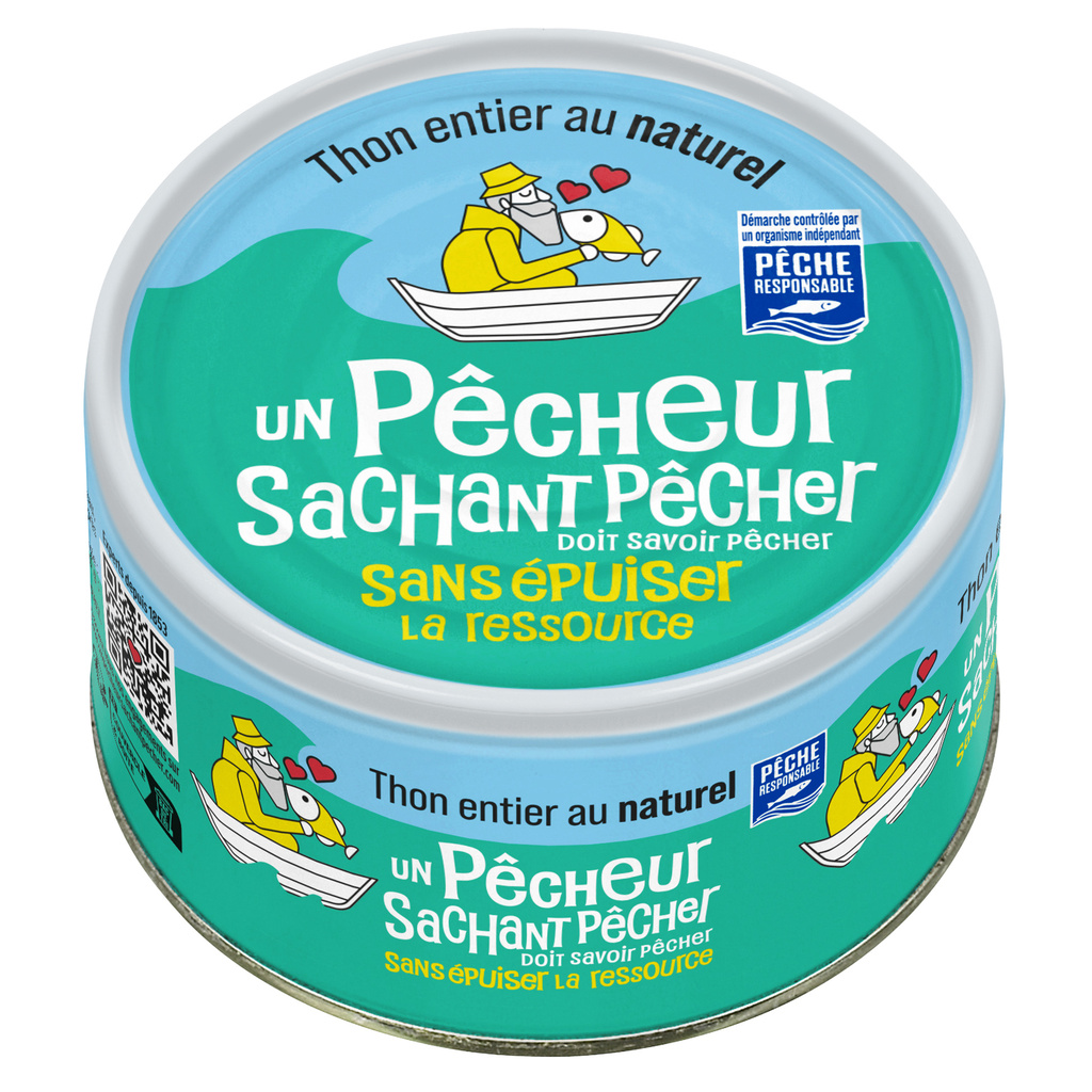 Whole tuna, responsibly caught, in natural juices 93 g — Un Pêcheur Sachant Pêcher