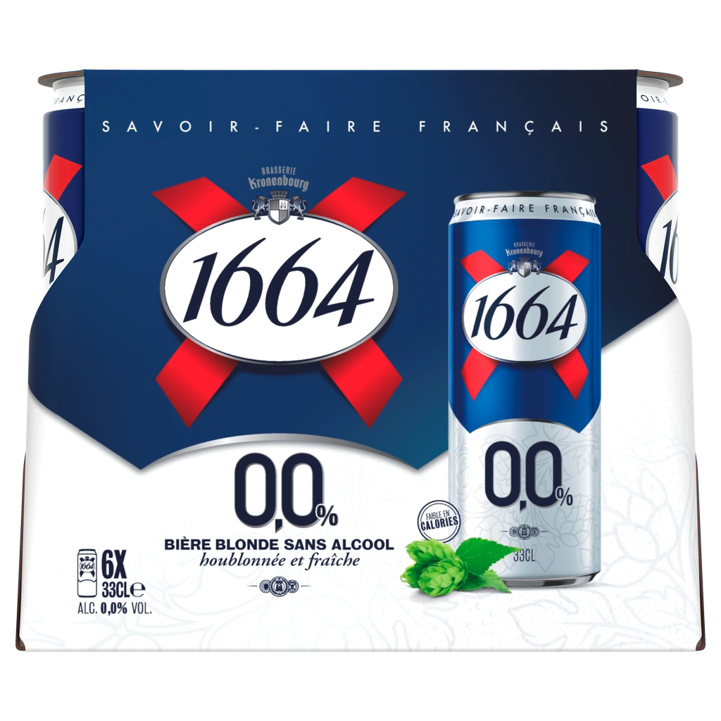 1664 0.0 Bière Sans Alcool - Pack de 6 x 33cl