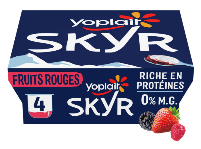 RAY Yoplait Skyr sur Lit de Fruits Rouges 4x100g
