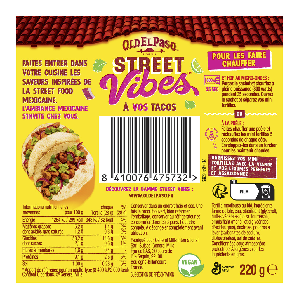 Old El Paso Street Vibes Mini Tortillas 220g