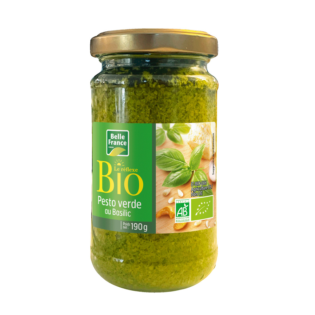 Belle France Sauce Pesto Vert Bio Bocal 190g